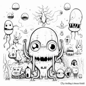 Imaginary Alien Creatures Coloring Pages 2