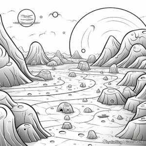 Imaginary Empty Alien Planet Coloring Pages 1