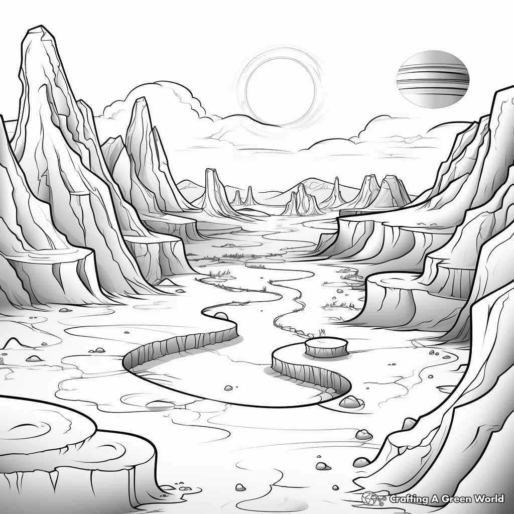 Imaginary Empty Alien Planet Coloring Pages 2