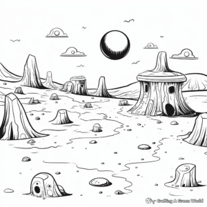 Imaginary Empty Alien Planet Coloring Pages 3