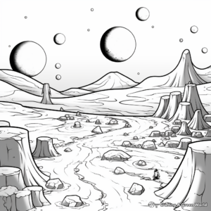 Imaginary Empty Alien Planet Coloring Pages 4