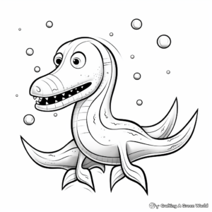 Imaginary Plesiosaurus In Outer Space Coloring Pages 1
