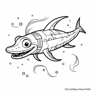 Imaginary Plesiosaurus In Outer Space Coloring Pages 4