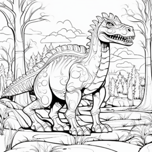 Imaginative Albertosaurus in Fantasy World Coloring Pages 4