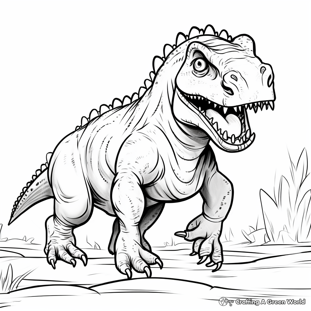 Imaginative Carnotaurus Coloring Pages for Kids 4