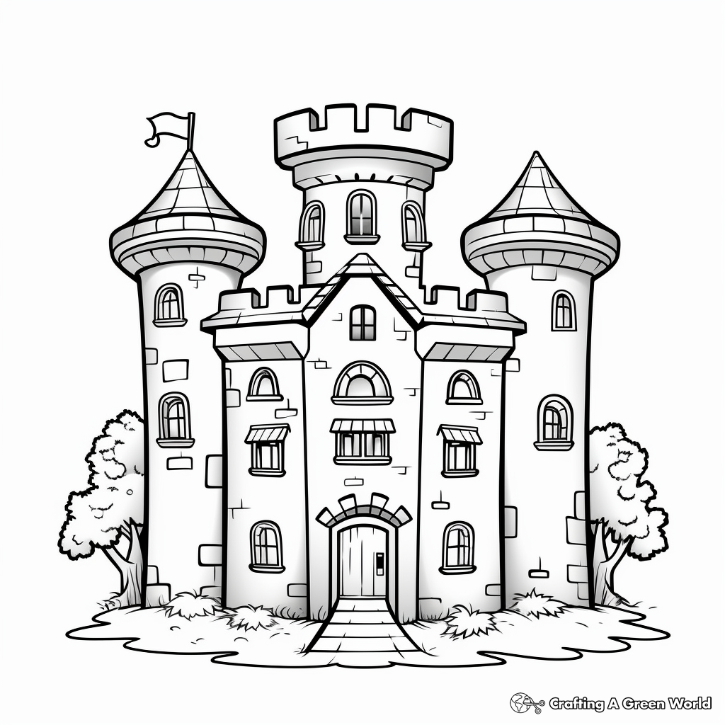 Imaginative Fairytale Castle Coloring Pages 1