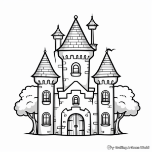 Imaginative Fairytale Castle Coloring Pages 2