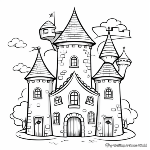Imaginative Fairytale Castle Coloring Pages 3