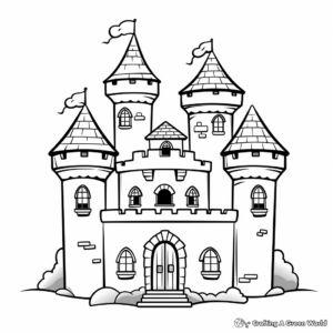Imaginative Fairytale Castle Coloring Pages 4