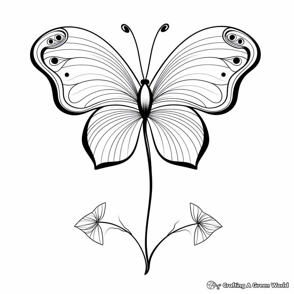 Imaginative Half Butterfly, Half Violet Coloring Pages 2