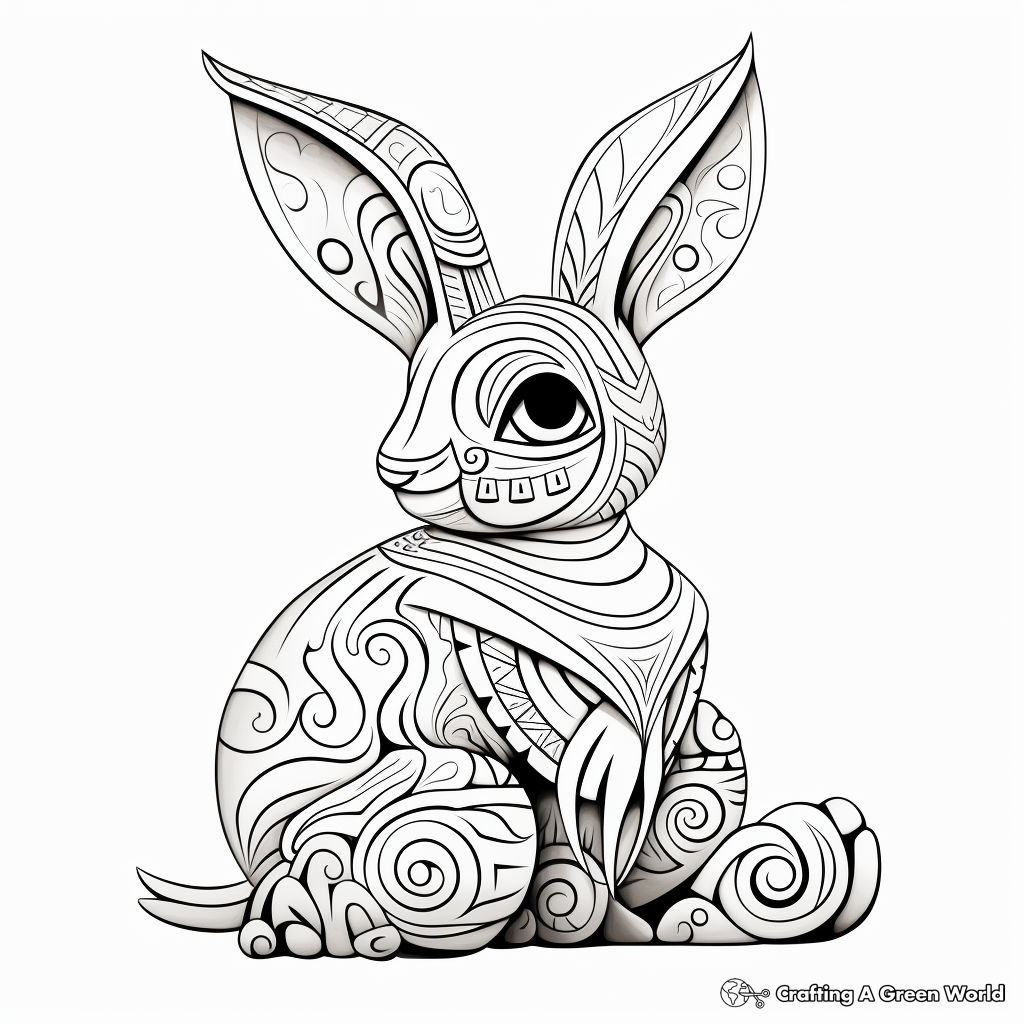 Imaginative Mythical Bunny Coloring Pages for Adults 1