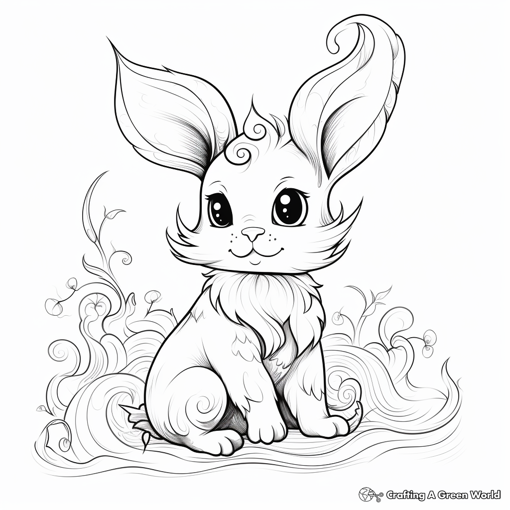 Imaginative Mythical Bunny Coloring Pages for Adults 2