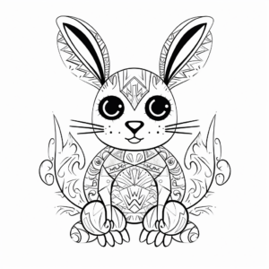 Imaginative Mythical Bunny Coloring Pages for Adults 4