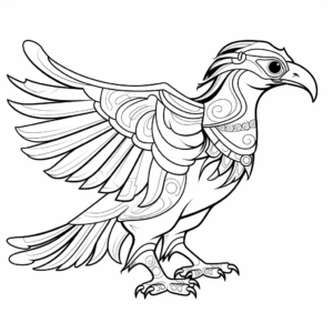 Imaginative Mythical Raven Coloring Pages 2