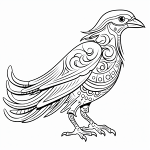 Imaginative Mythical Raven Coloring Pages 3