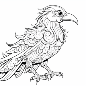 Imaginative Mythical Raven Coloring Pages 4