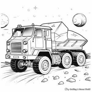 Imaginative Space Dump Truck Coloring Pages 1
