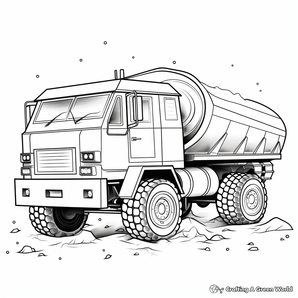 Imaginative Space Dump Truck Coloring Pages 4
