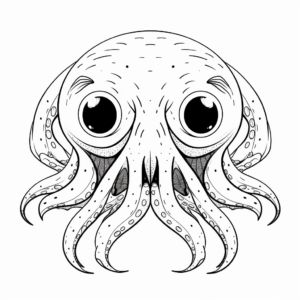 Immersive Underwater Octopus Face Coloring Pages 2