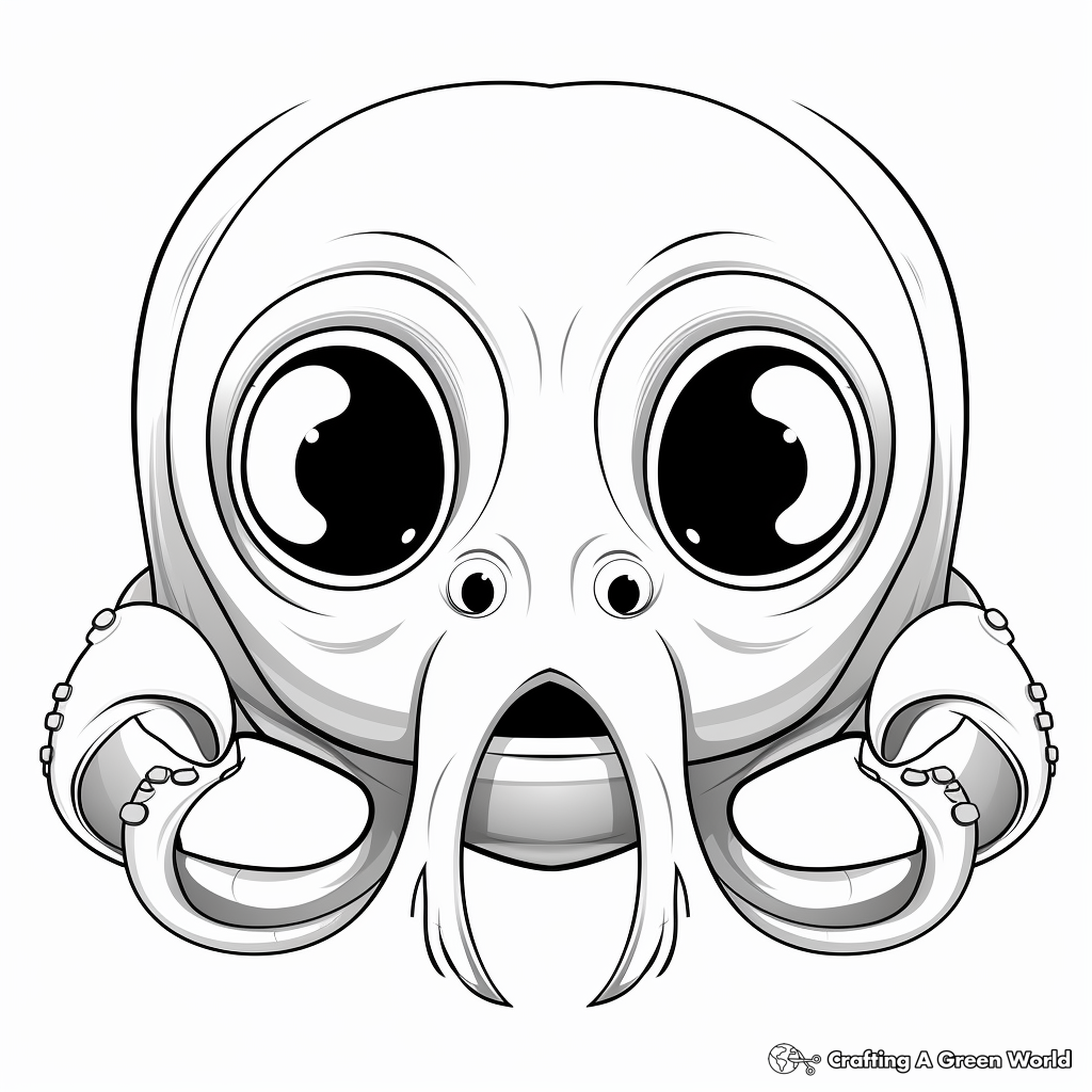 Immersive Underwater Octopus Face Coloring Pages 3