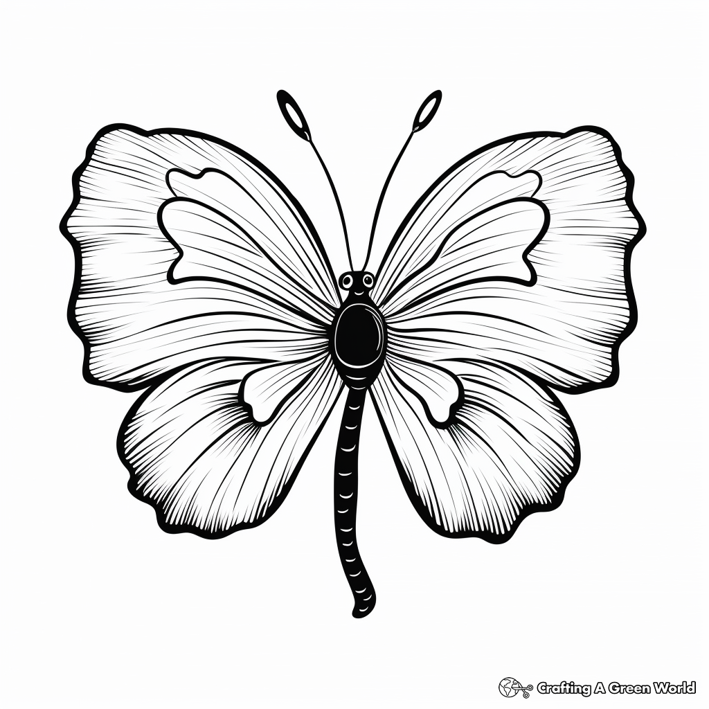 Impressive Half Butterfly, Half Poppy Coloring Pages 2