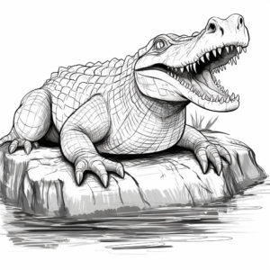 Impressive Nile Crocodile Coloring Pages 1