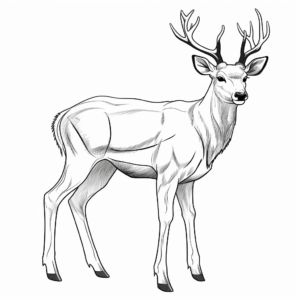 Impressive Sika Deer Antler Coloring Pages 1