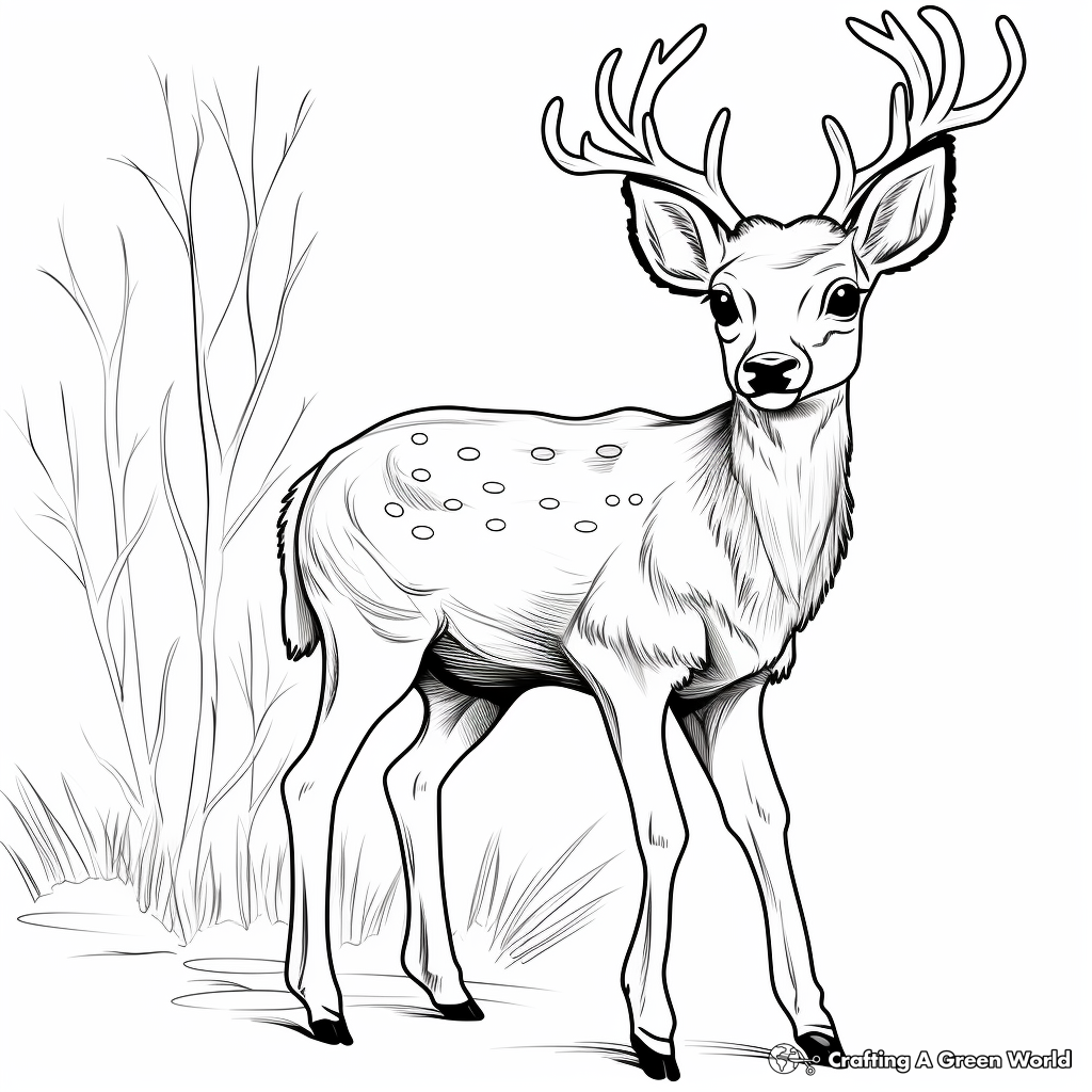 Impressive Sika Deer Antler Coloring Pages 3