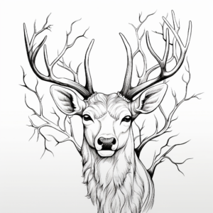 Impressive Sika Deer Antler Coloring Pages 4