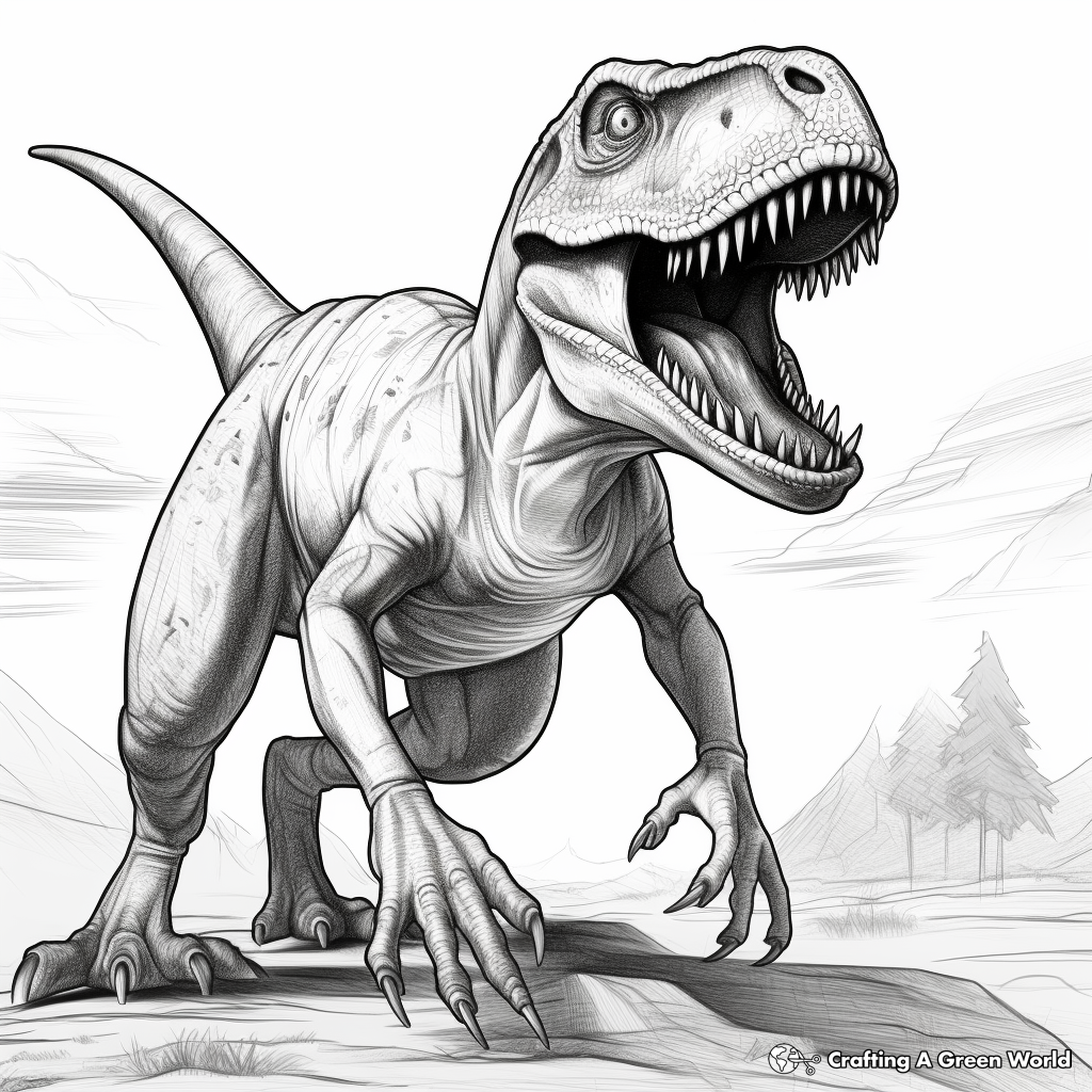 Impressive T-Rex Dinosaur Coloring Pages 1
