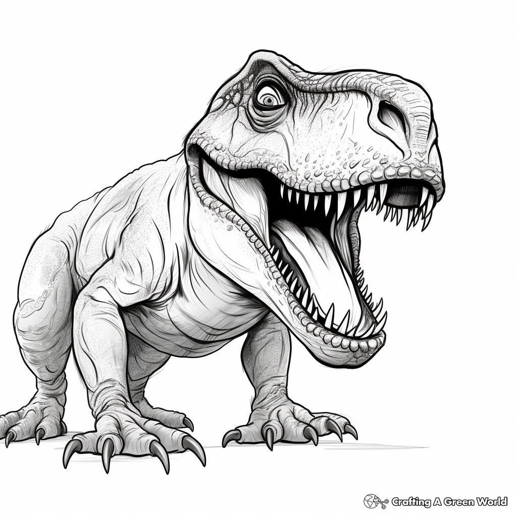 Impressive T-Rex Dinosaur Coloring Pages 3