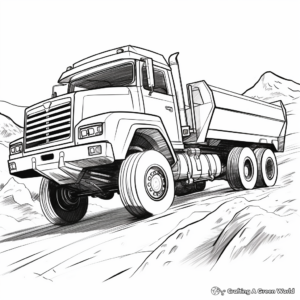 In-action Site Dump Truck Coloring Pages 1