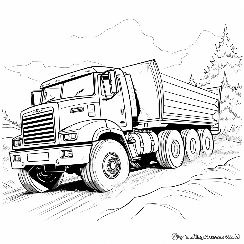 In-action Site Dump Truck Coloring Pages 4