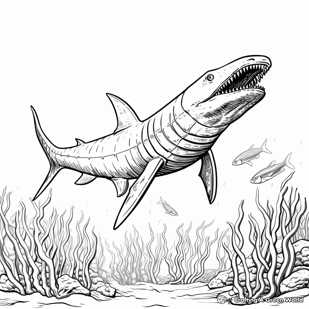In-Depth Detailed Kronosaurus Coloring Pages for Adults 3