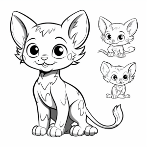 In-depth Devon Rex Cat Coloring Pages 2