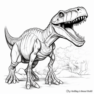 In-depth Fossil Structure of Tarbosaurus Coloring Pages 1