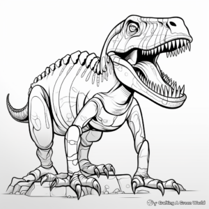 In-depth Fossil Structure of Tarbosaurus Coloring Pages 3