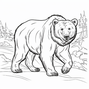 In-depth Grizzly on The Prowl Coloring Pages 3