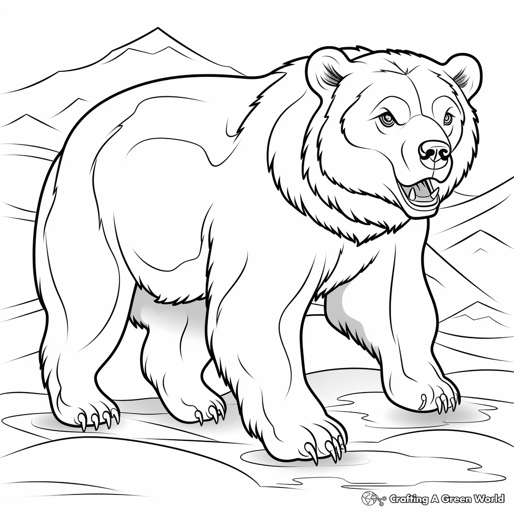 In-depth Grizzly on The Prowl Coloring Pages 4