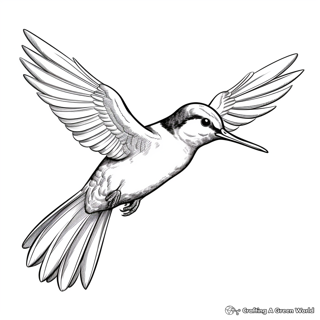In-flight Hummingbird Coloring Pages 3