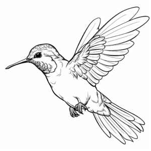 In-flight Hummingbird Coloring Pages 4