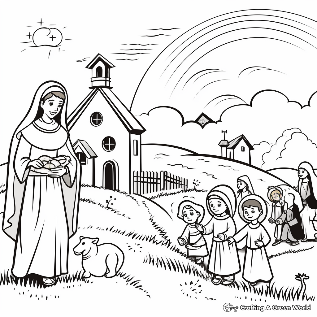 In the Footsteps of Saints: Pilgrimage Scenes Coloring Pages 4