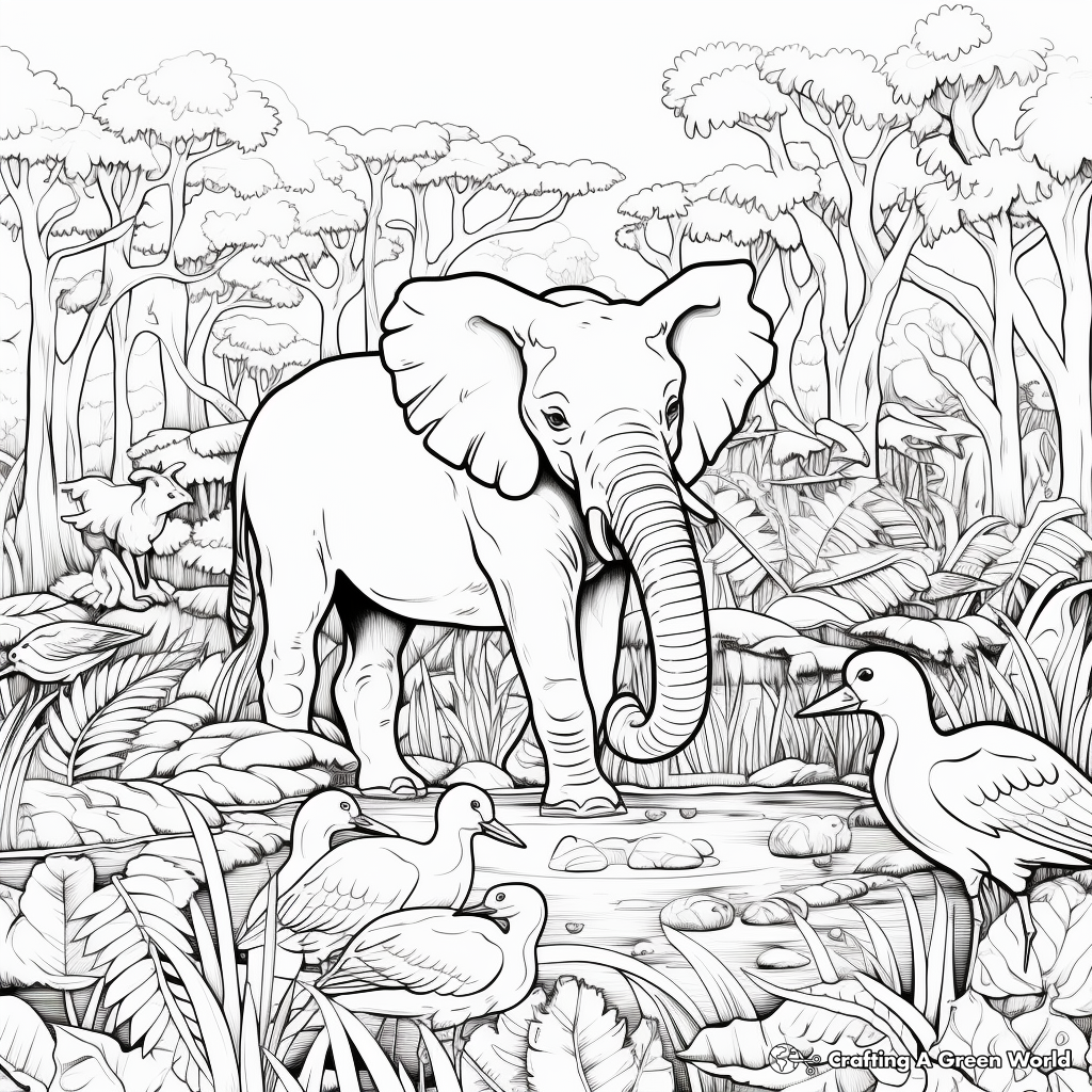 In the Wilderness: Animal Habitats Coloring Pages 4