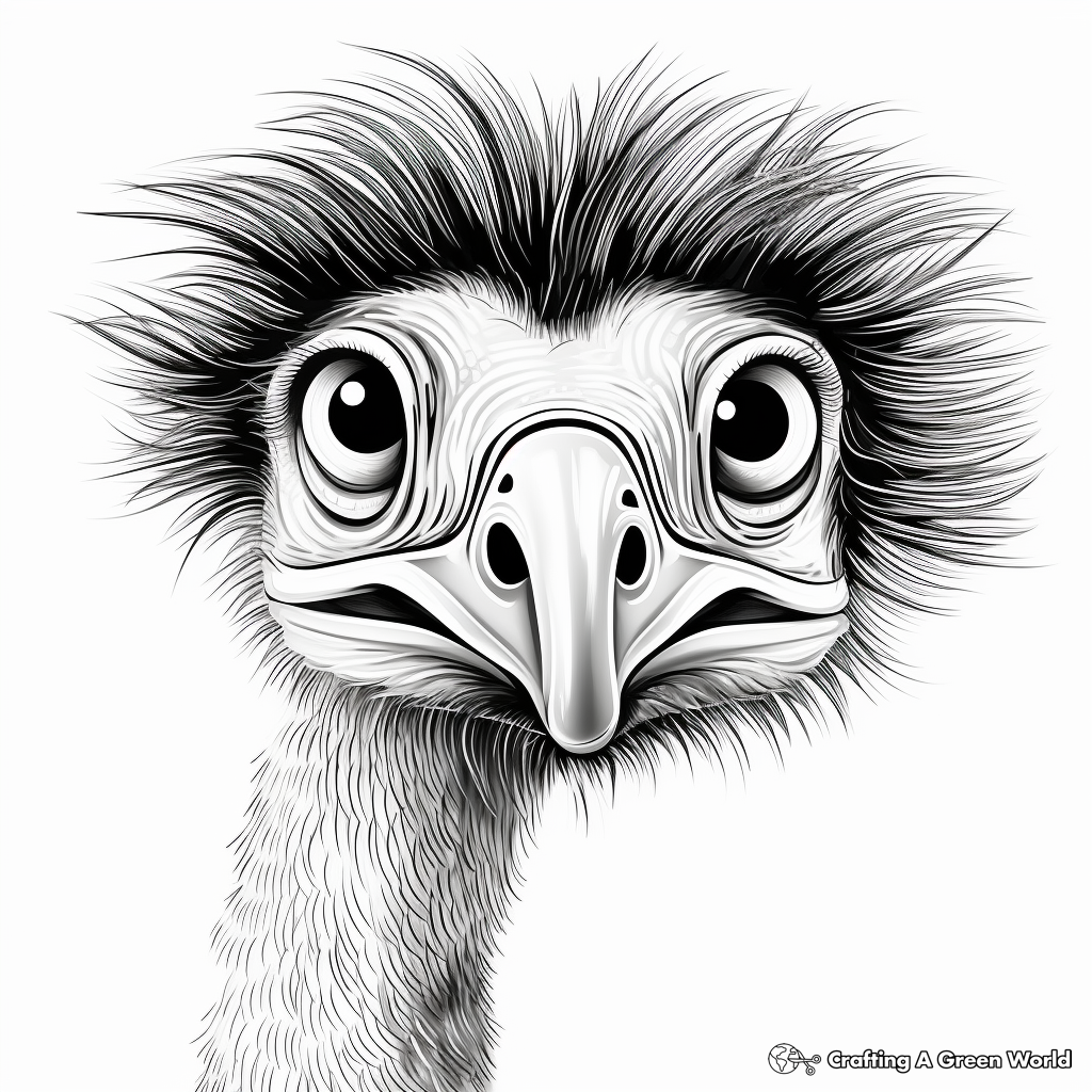 Incredible Detailed Ostrich Coloring Pages 2