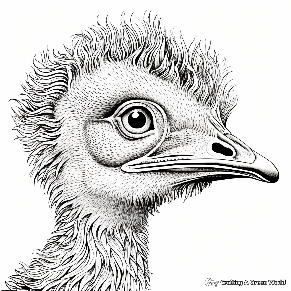 Incredible Detailed Ostrich Coloring Pages 3