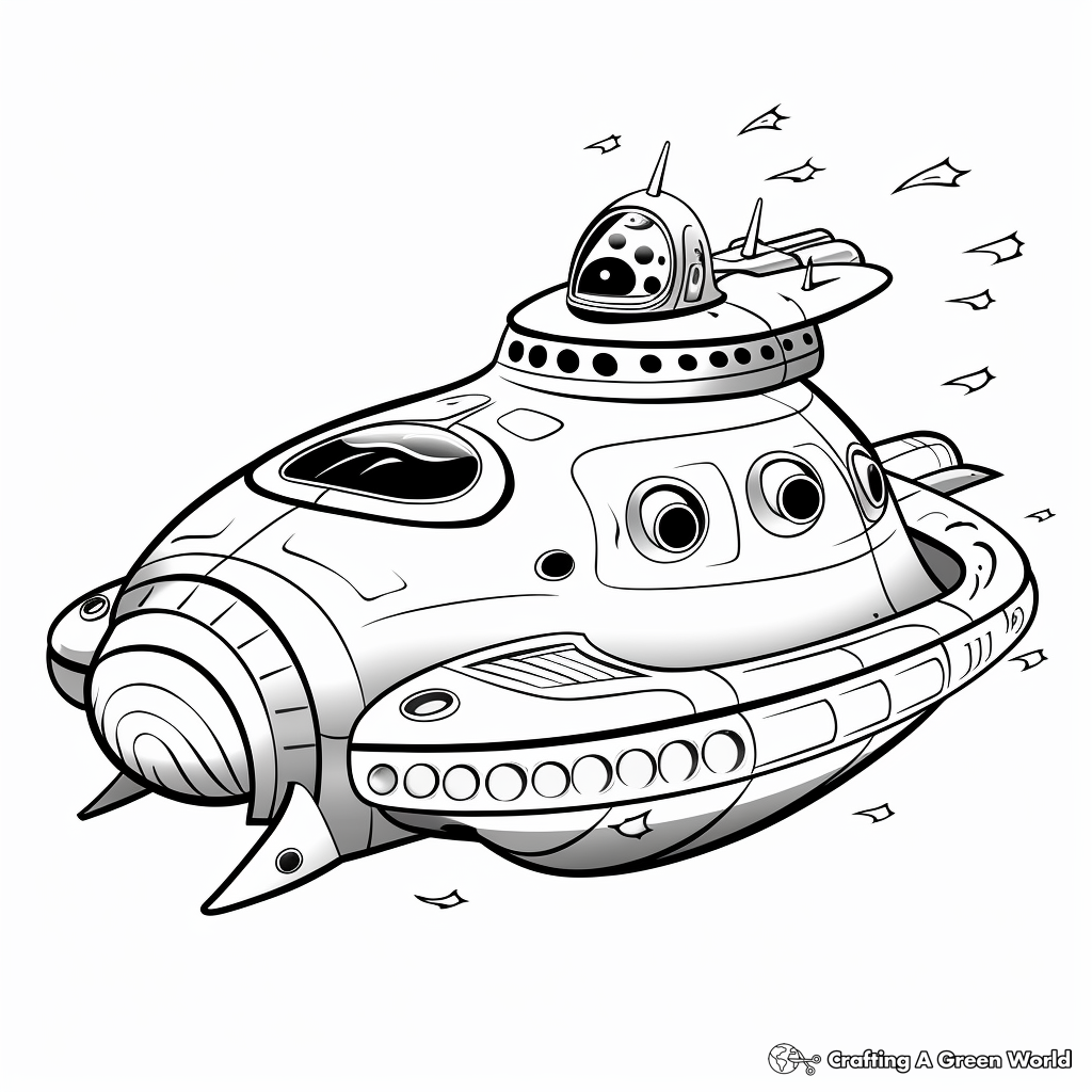 Incredible Martian Ship Coloring Pages 1