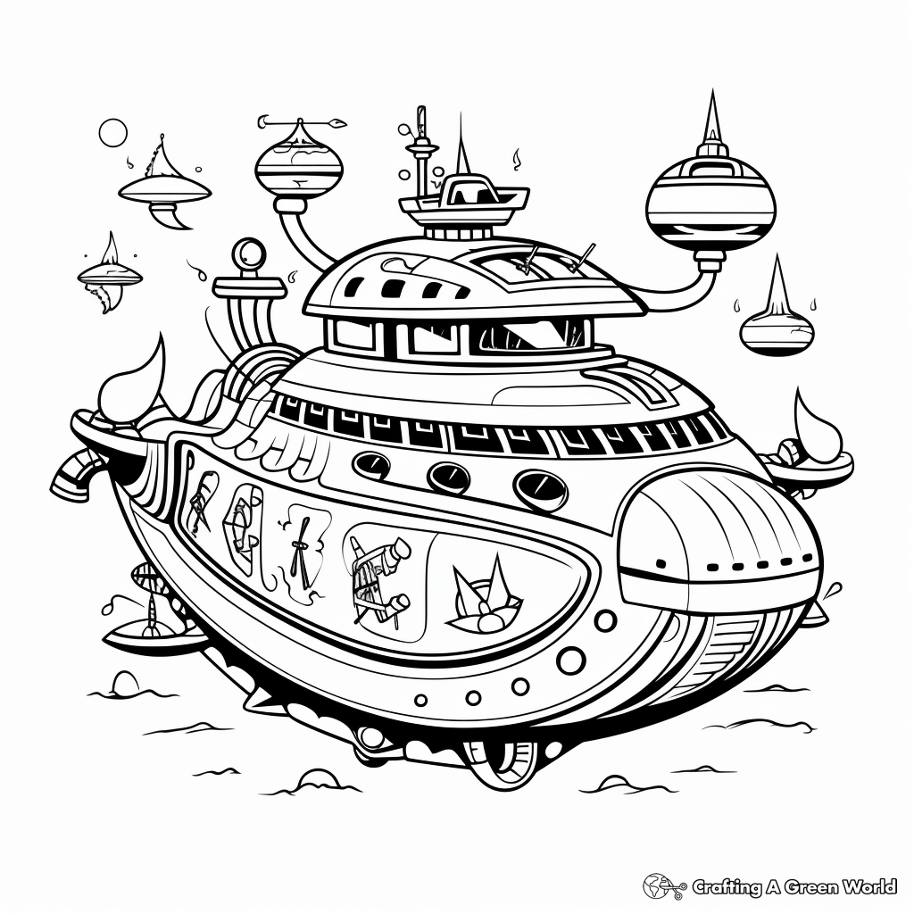 Incredible Martian Ship Coloring Pages 2