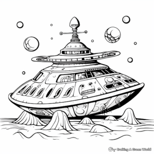 Incredible Martian Ship Coloring Pages 4
