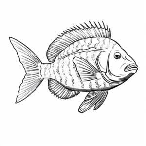 Incredible Rock Bass Sunfish Coloring Pages 1