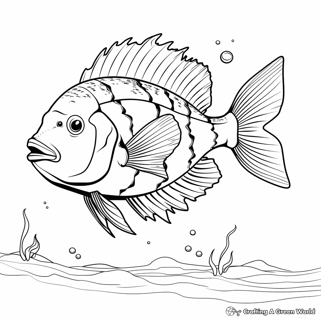 Incredible Rock Bass Sunfish Coloring Pages 3